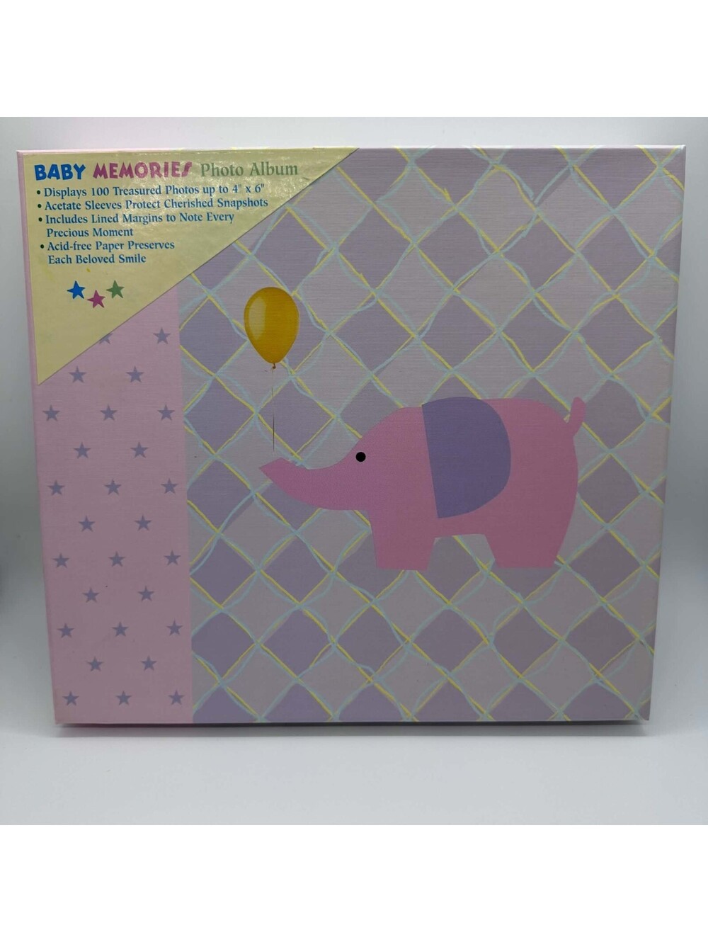 2001 New Seasons Baby Girl Photo Album Pink Elephant 100 Photos 4x6 EUC